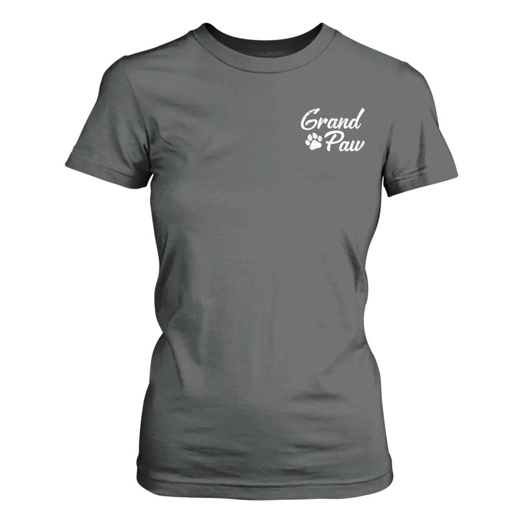 Grandpaw T Shirt For Women Best Dog Grandpa Fathers Day Gift From Dog TS10 Dark Heather Print Your Wear