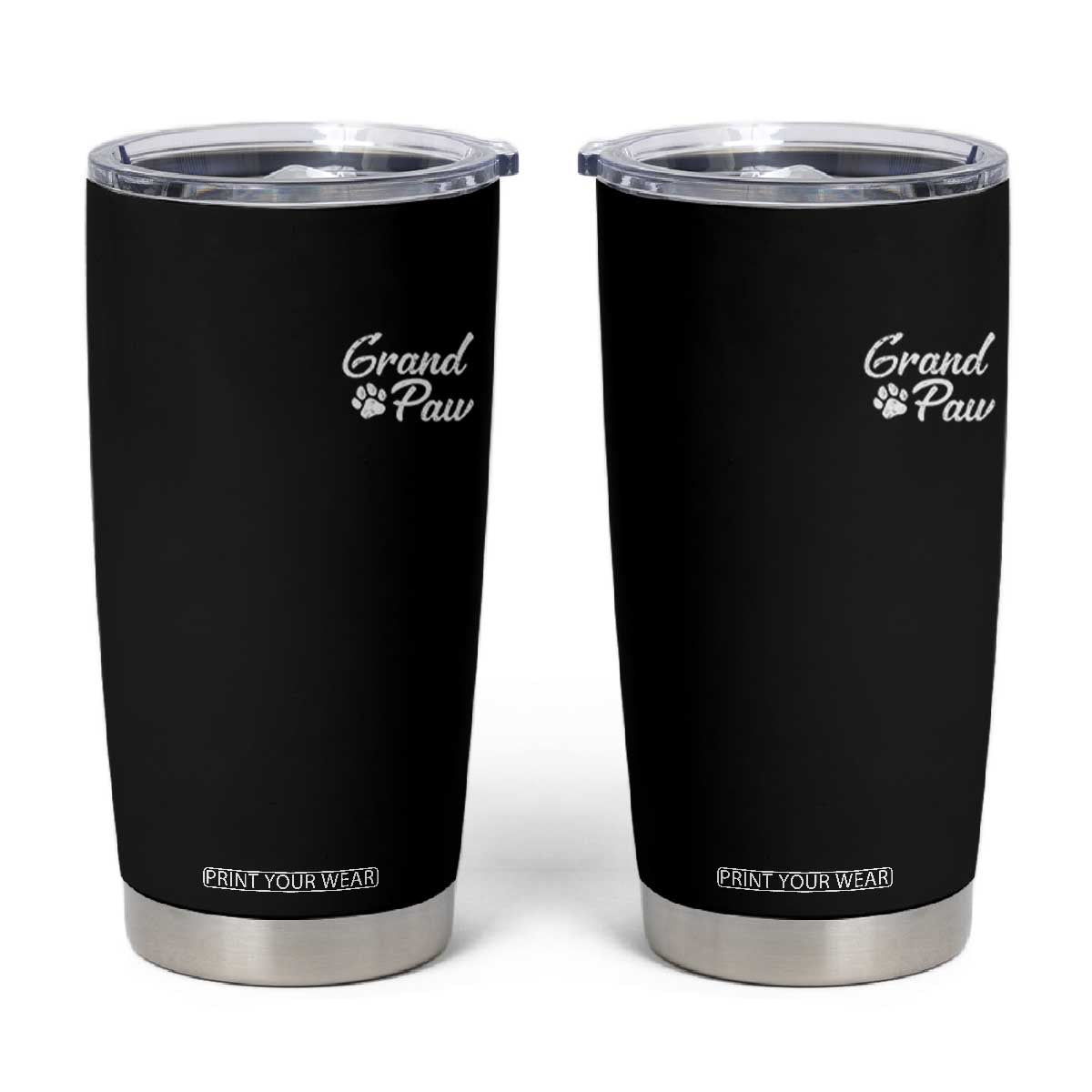 Grandpaw Tumbler Cup Best Dog Grandpa Fathers Day Gift From Dog TS10 Black Print Your Wear