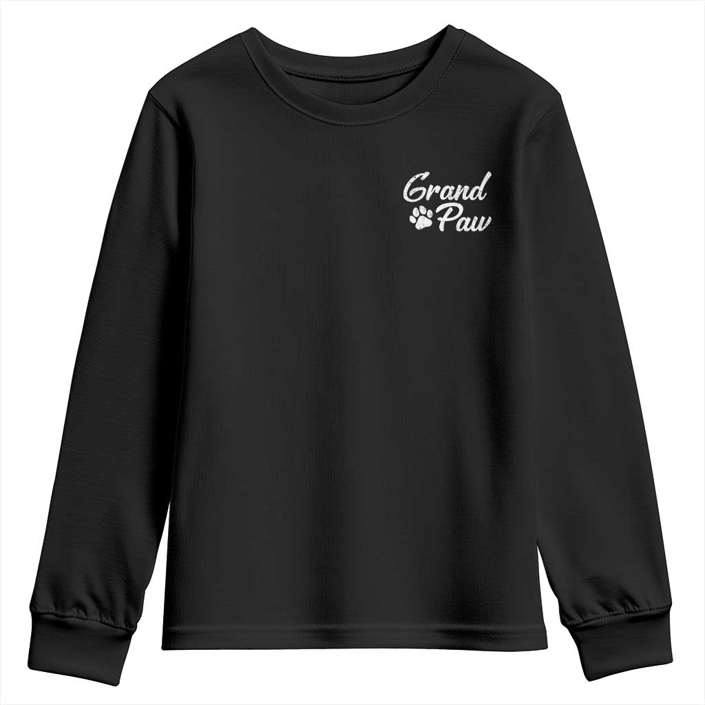 Grandpaw Youth Sweatshirt Best Dog Grandpa Fathers Day Gift From Dog TS10 Black Print Your Wear