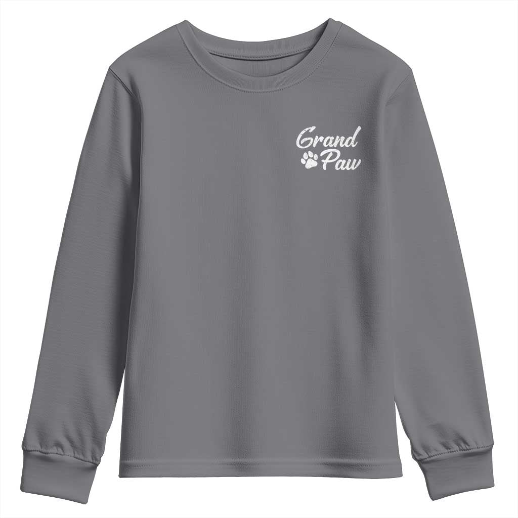 Grandpaw Youth Sweatshirt Best Dog Grandpa Fathers Day Gift From Dog TS10 Charcoal Print Your Wear