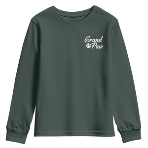 Grandpaw Youth Sweatshirt Best Dog Grandpa Fathers Day Gift From Dog TS10 Dark Forest Green Print Your Wear