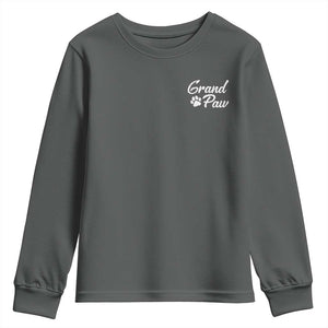 Grandpaw Youth Sweatshirt Best Dog Grandpa Fathers Day Gift From Dog TS10 Dark Heather Print Your Wear