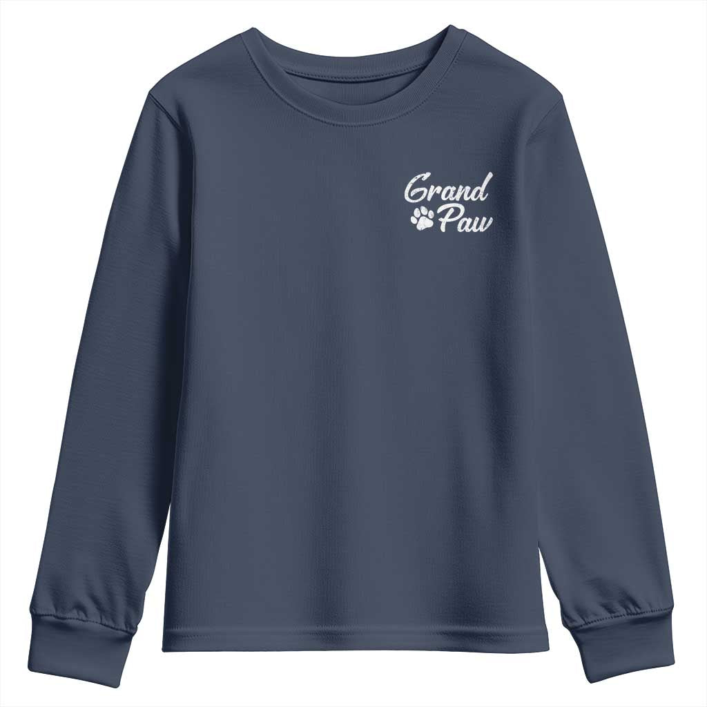 Grandpaw Youth Sweatshirt Best Dog Grandpa Fathers Day Gift From Dog TS10 Navy Print Your Wear