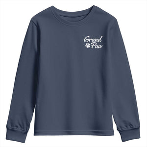 Grandpaw Youth Sweatshirt Best Dog Grandpa Fathers Day Gift From Dog TS10 Navy Print Your Wear