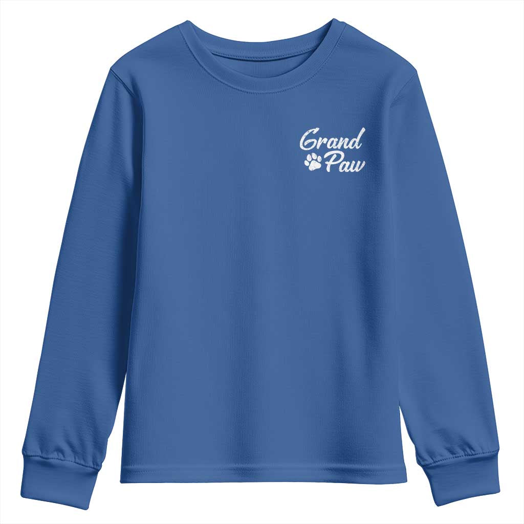 Grandpaw Youth Sweatshirt Best Dog Grandpa Fathers Day Gift From Dog TS10 Royal Blue Print Your Wear