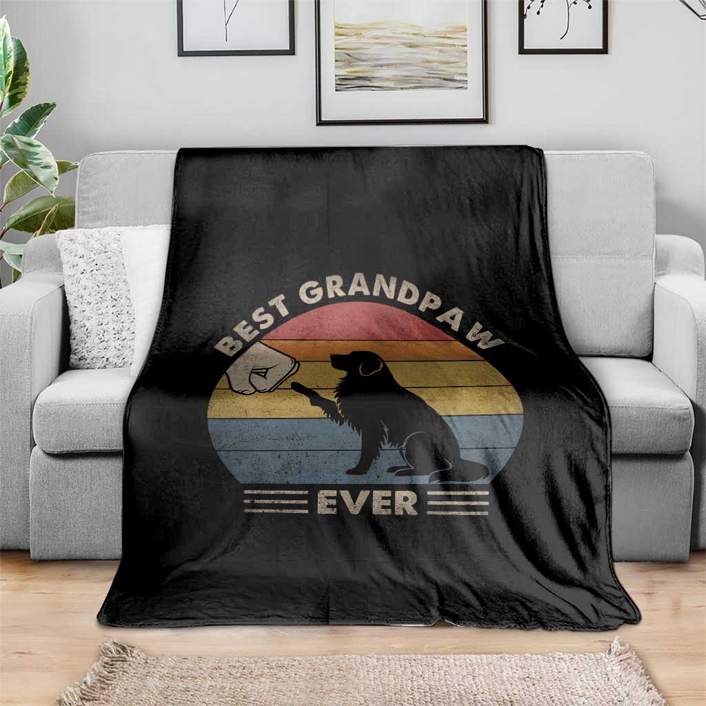 Best Grandpaw Ever Throw Blanket Retro Dog Grandpa Fathers Day Gift From Dog TS10 Print Your Wear
