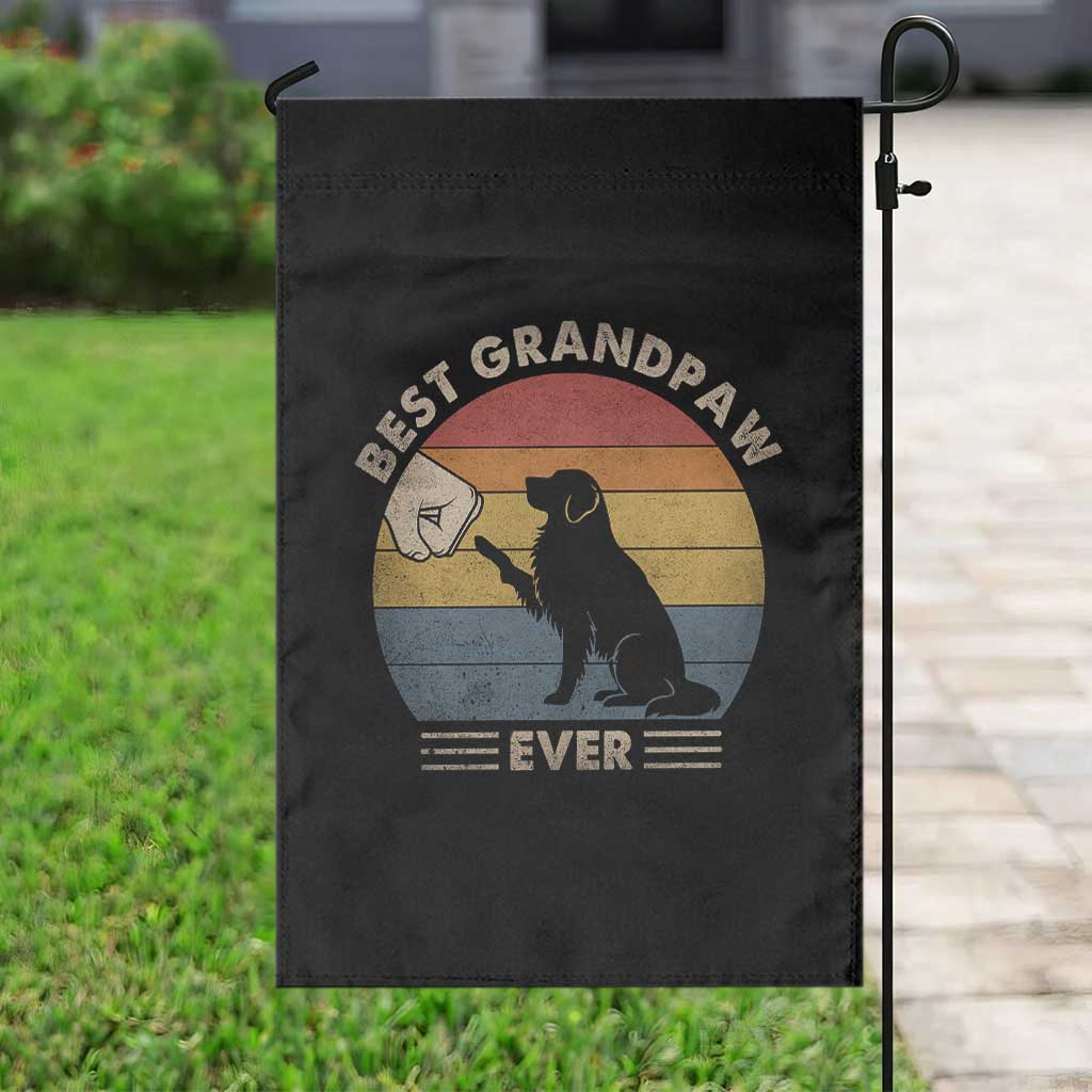 Best Grandpaw Ever Garden Flag Retro Dog Grandpa Fathers Day Gift From Dog TS10 Print Your Wear