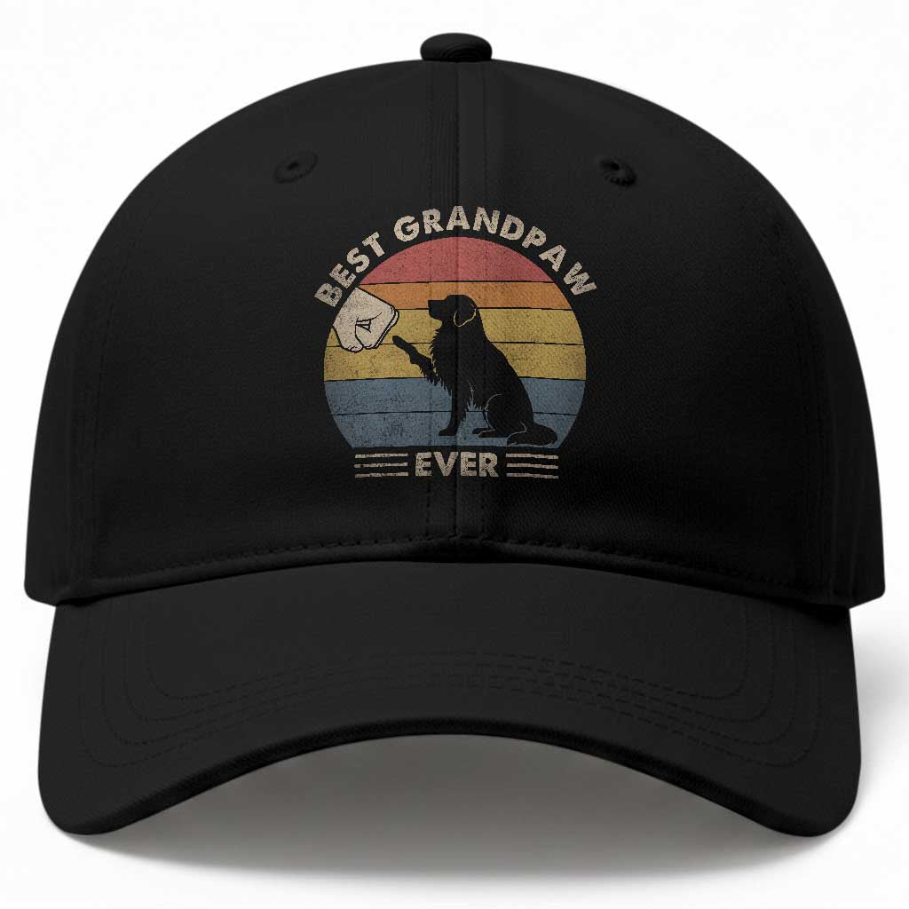 Best Grandpaw Ever Baseball Cap Retro Dog Grandpa Fathers Day Gift From Dog TS10 Print Your Wear