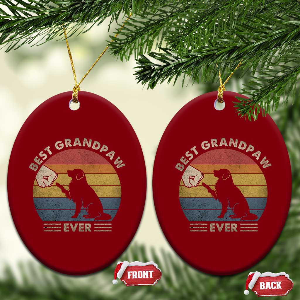 Best Grandpaw Ever Ceramic Ornament Retro Dog Grandpa Fathers Day Gift From Dog TS10 Print Your Wear