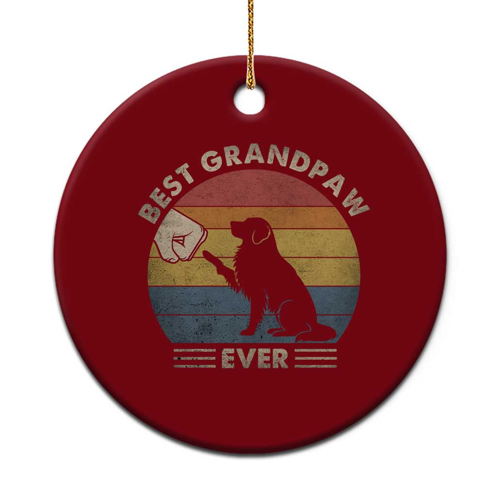 Best Grandpaw Ever Ceramic Ornament Retro Dog Grandpa Fathers Day Gift From Dog TS10 1pc Red Print Your Wear