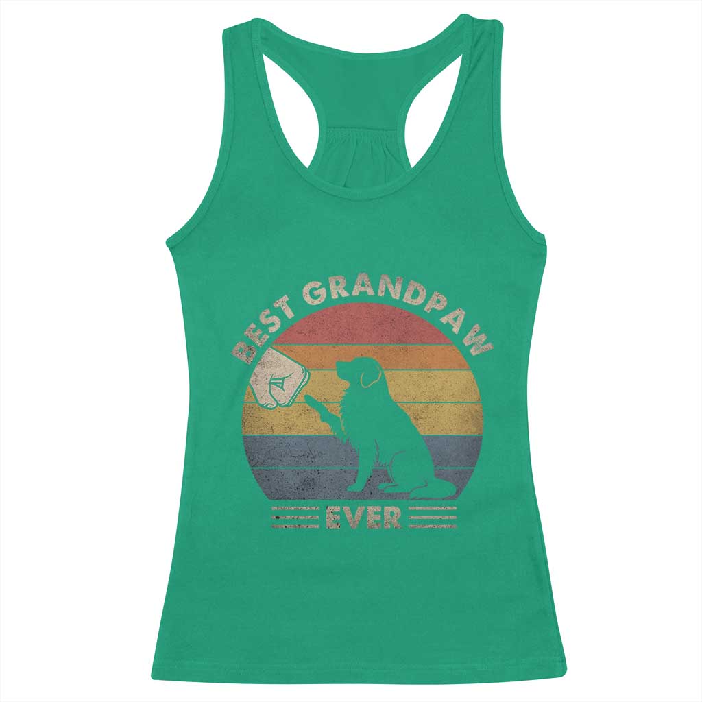 Best Grandpaw Ever Racerback Tank Top Retro Dog Grandpa Fathers Day Gift From Dog TS10 Irish Green Print Your Wear