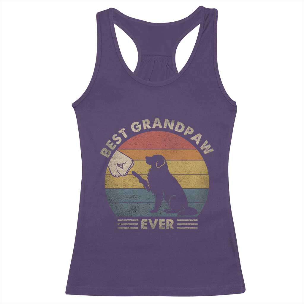 Best Grandpaw Ever Racerback Tank Top Retro Dog Grandpa Fathers Day Gift From Dog TS10 Purple Print Your Wear