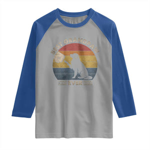 Best Grandpaw Ever Raglan Shirt Retro Dog Grandpa Fathers Day Gift From Dog TS10 Sport Gray Royal Print Your Wear