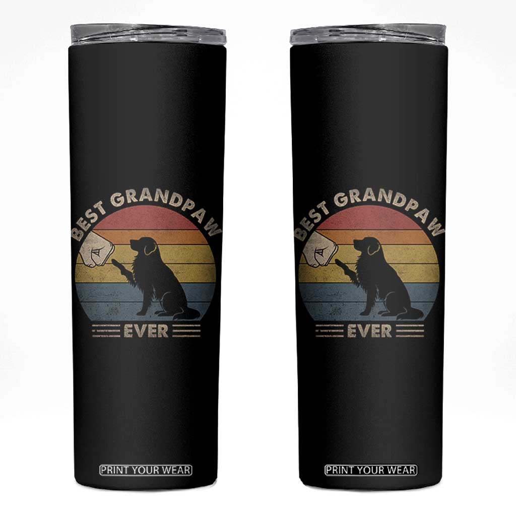 Best Grandpaw Ever Skinny Tumbler Retro Dog Grandpa Fathers Day Gift From Dog TS10 Black Print Your Wear