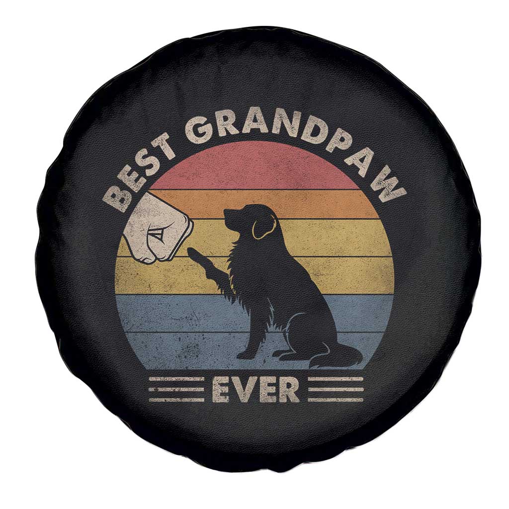 Best Grandpaw Ever Spare Tire Cover Retro Dog Grandpa Fathers Day Gift From Dog TS10 Print Your Wear