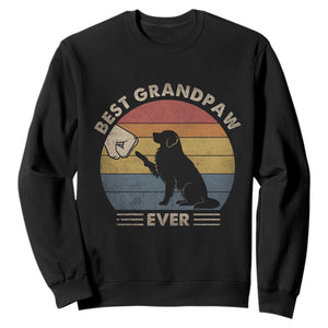 Best Grandpaw Ever Sweatshirt Retro Dog Grandpa Fathers Day Gift From Dog TS10 Black Print Your Wear