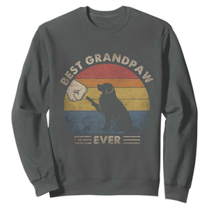 Best Grandpaw Ever Sweatshirt Retro Dog Grandpa Fathers Day Gift From Dog TS10 Dark Heather Print Your Wear