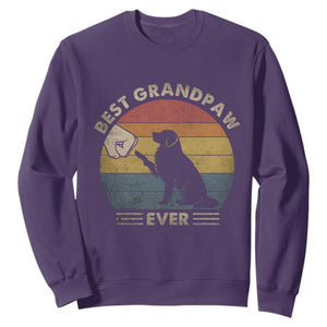 Best Grandpaw Ever Sweatshirt Retro Dog Grandpa Fathers Day Gift From Dog TS10 Purple Print Your Wear