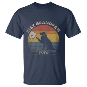 Best Grandpaw Ever T Shirt Retro Dog Grandpa Fathers Day Gift From Dog TS10 Navy Print Your Wear