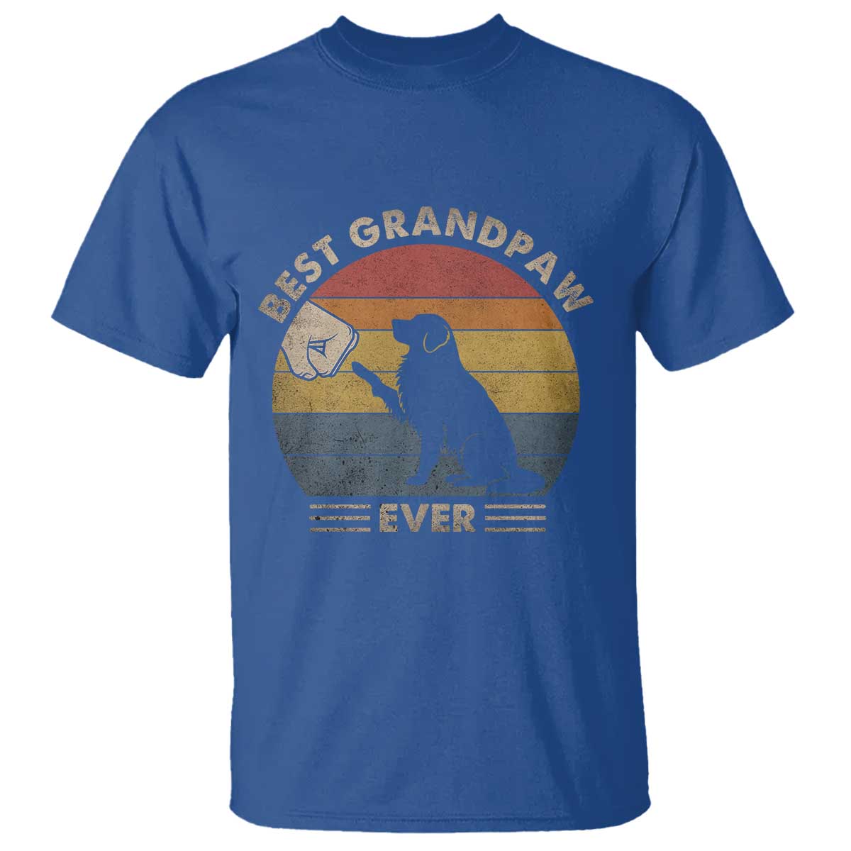 Best Grandpaw Ever T Shirt Retro Dog Grandpa Fathers Day Gift From Dog TS10 Royal Blue Print Your Wear
