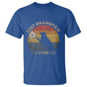 Best Grandpaw Ever T Shirt Retro Dog Grandpa Fathers Day Gift From Dog TS10 Royal Blue Print Your Wear