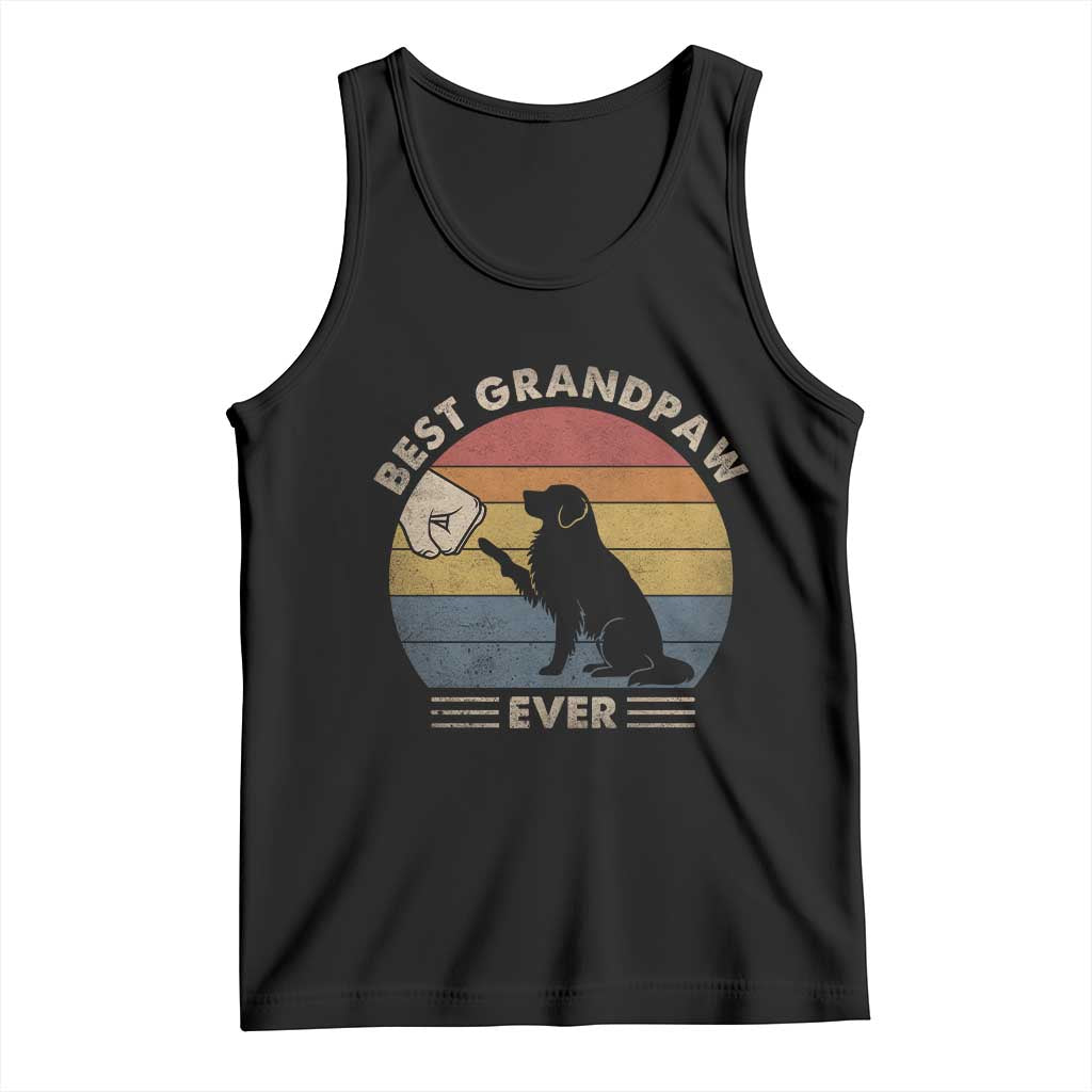 Best Grandpaw Ever Tank Top Retro Dog Grandpa Fathers Day Gift From Dog TS10 Black Print Your Wear