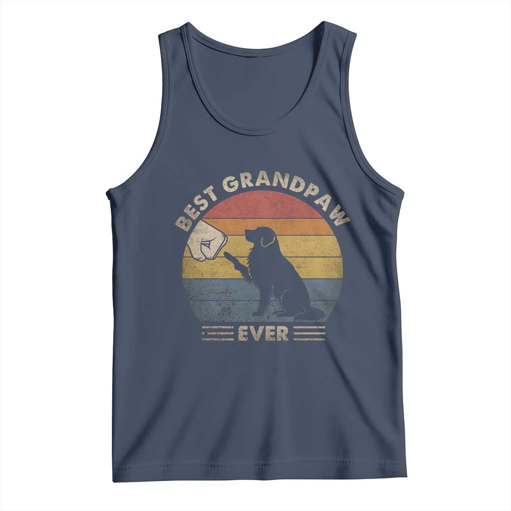 Best Grandpaw Ever Tank Top Retro Dog Grandpa Fathers Day Gift From Dog TS10 Navy Print Your Wear