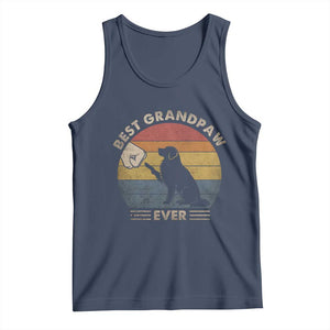 Best Grandpaw Ever Tank Top Retro Dog Grandpa Fathers Day Gift From Dog TS10 Navy Print Your Wear