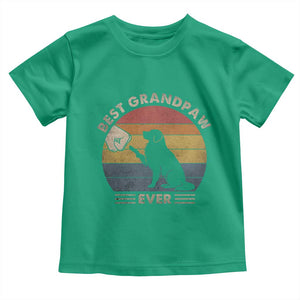Best Grandpaw Ever Toddler T Shirt Retro Dog Grandpa Fathers Day Gift From Dog TS10 Irish Green Print Your Wear