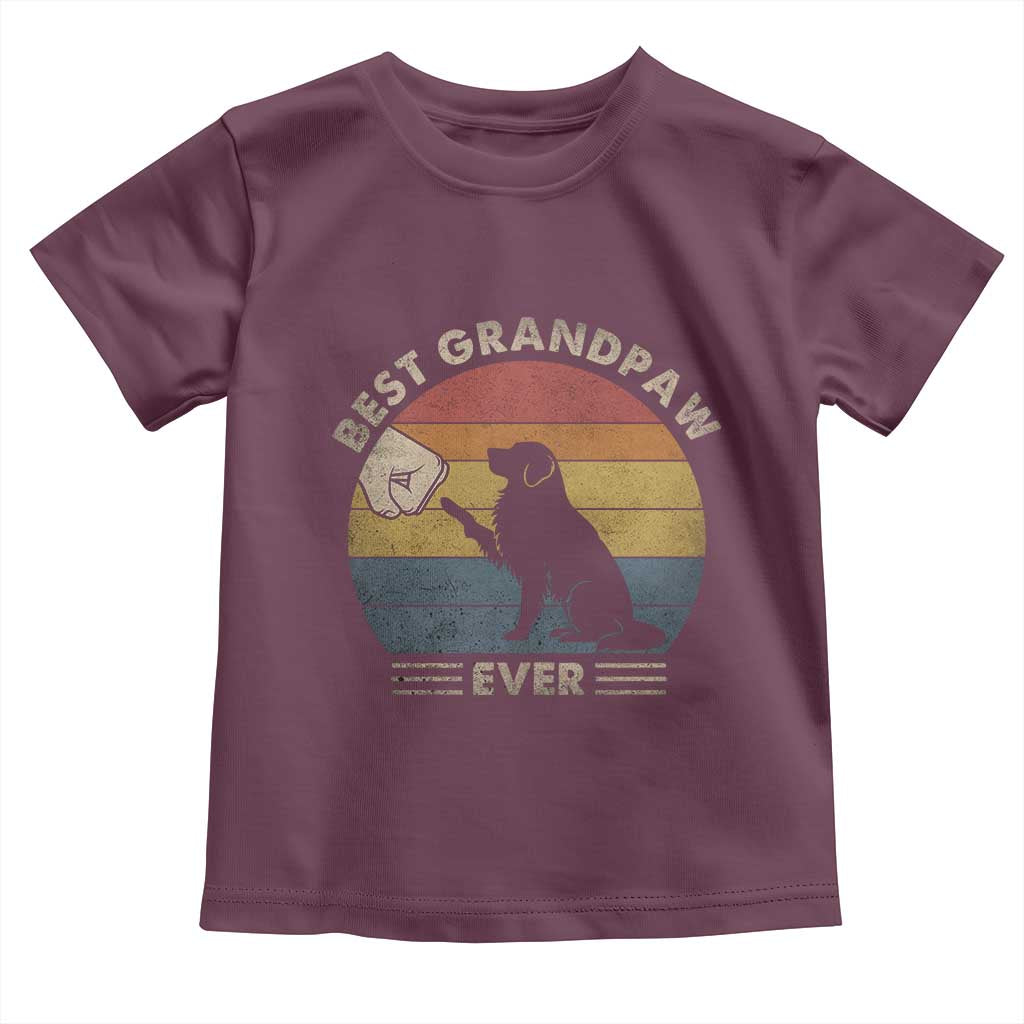 Best Grandpaw Ever Toddler T Shirt Retro Dog Grandpa Fathers Day Gift From Dog TS10 Maroon Print Your Wear