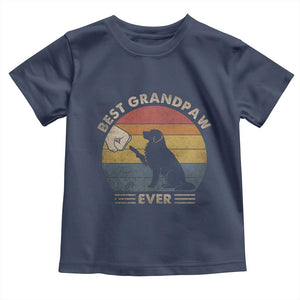 Best Grandpaw Ever Toddler T Shirt Retro Dog Grandpa Fathers Day Gift From Dog TS10 Navy Print Your Wear