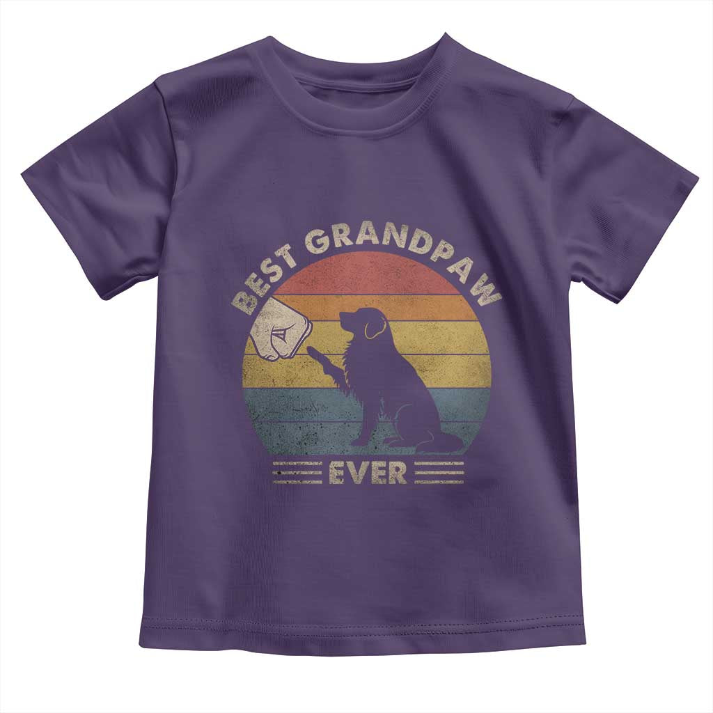 Best Grandpaw Ever Toddler T Shirt Retro Dog Grandpa Fathers Day Gift From Dog TS10 Purple Print Your Wear