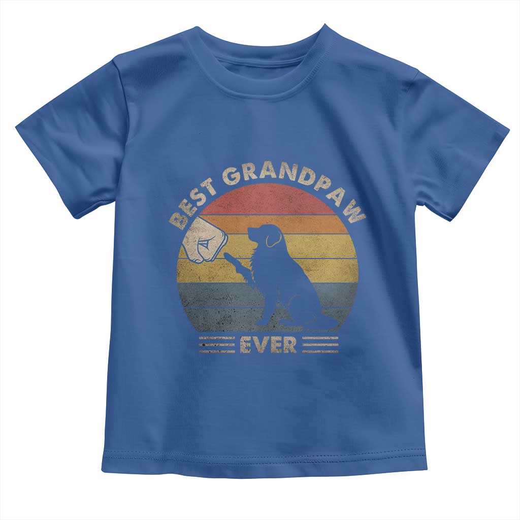 Best Grandpaw Ever Toddler T Shirt Retro Dog Grandpa Fathers Day Gift From Dog TS10 Royal Blue Print Your Wear