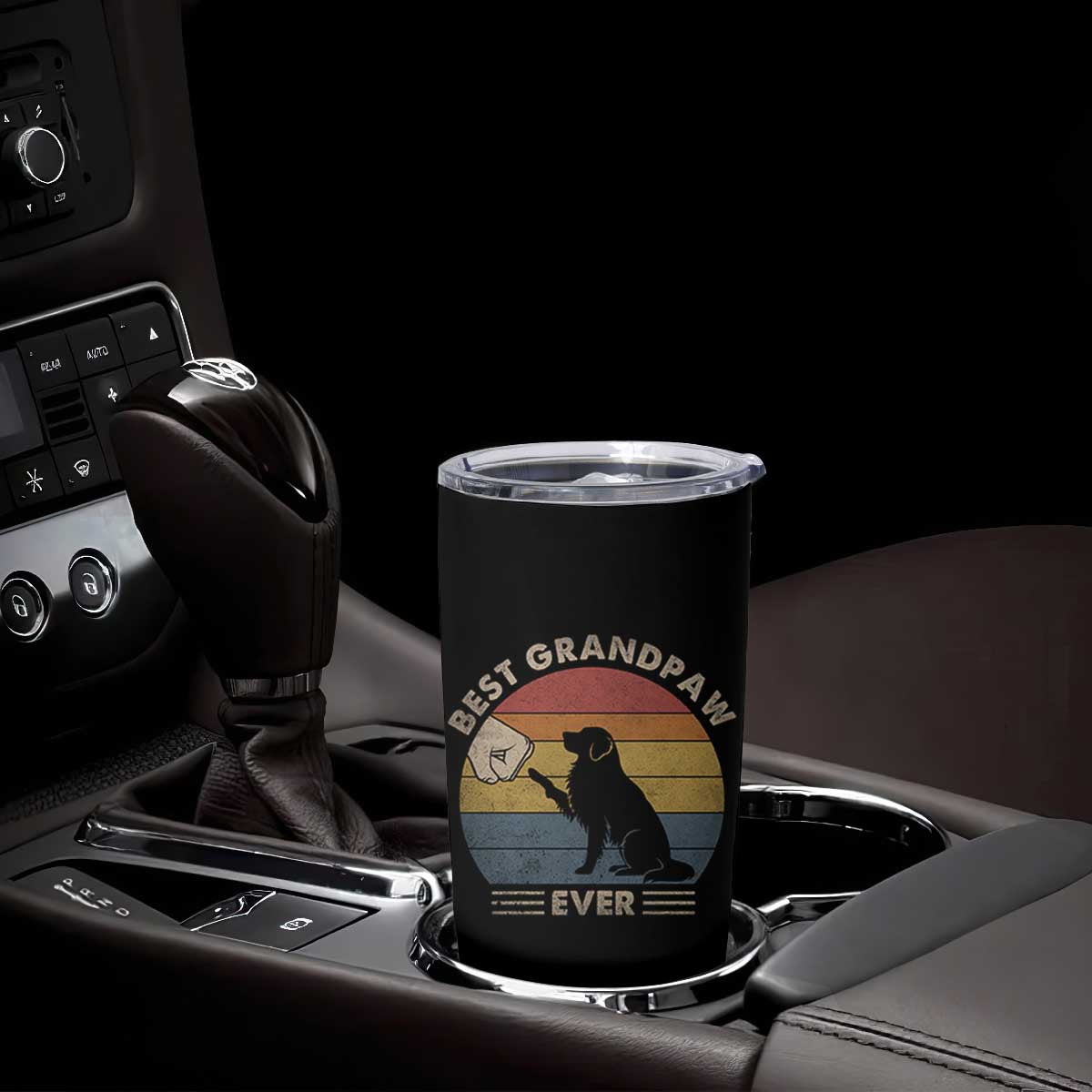 Best Grandpaw Ever Tumbler Cup Retro Dog Grandpa Fathers Day Gift From Dog TS10 Print Your Wear