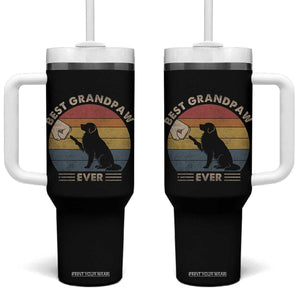 Best Grandpaw Ever Tumbler With Handle Retro Dog Grandpa Fathers Day Gift From Dog TS10 One Size: 40 oz Black Print Your Wear