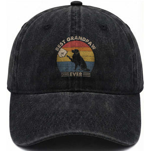 Best Grandpaw Ever Washed Cotton Baseball Cap Retro Dog Grandpa Fathers Day Gift From Dog TS10 Print Your Wear