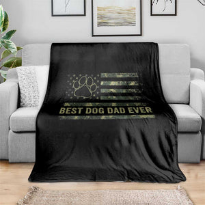 Best Dog Dad Ever Throw Blanket Camo American Flag USA Fathers Day Gift for Dog Lovers TS10 Print Your Wear