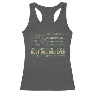Best Dog Dad Ever Racerback Tank Top Camo American Flag USA Fathers Day Gift for Dog Lovers TS10 Dark Heather Print Your Wear