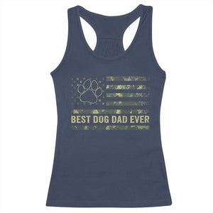 Best Dog Dad Ever Racerback Tank Top Camo American Flag USA Fathers Day Gift for Dog Lovers TS10 Navy Print Your Wear