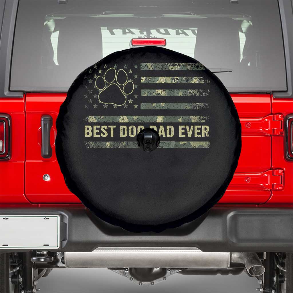 Best Dog Dad Ever Spare Tire Cover Camo American Flag USA Fathers Day Gift for Dog Lovers TS10 Black Print Your Wear