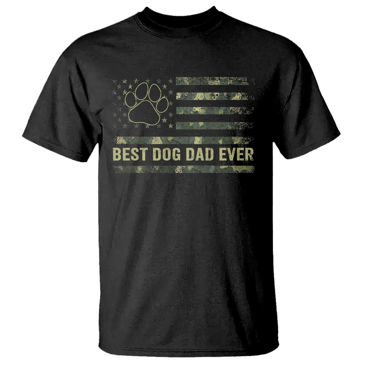 Best Dog Dad Ever T Shirt Camo American Flag USA Fathers Day Gift for Dog Lovers TS10 Black Print Your Wear