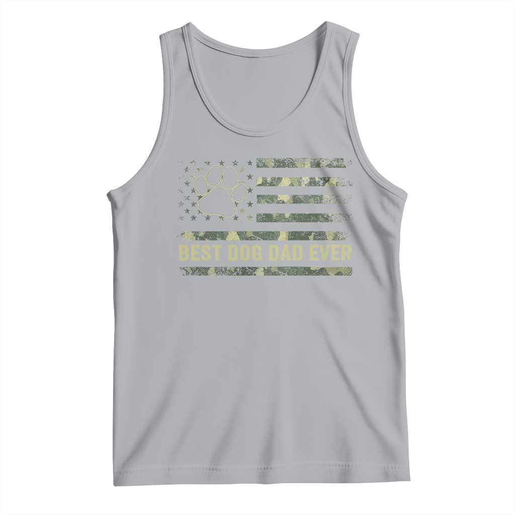 Best Dog Dad Ever Tank Top Camo American Flag USA Fathers Day Gift for Dog Lovers TS10 Athletic Heather Print Your Wear