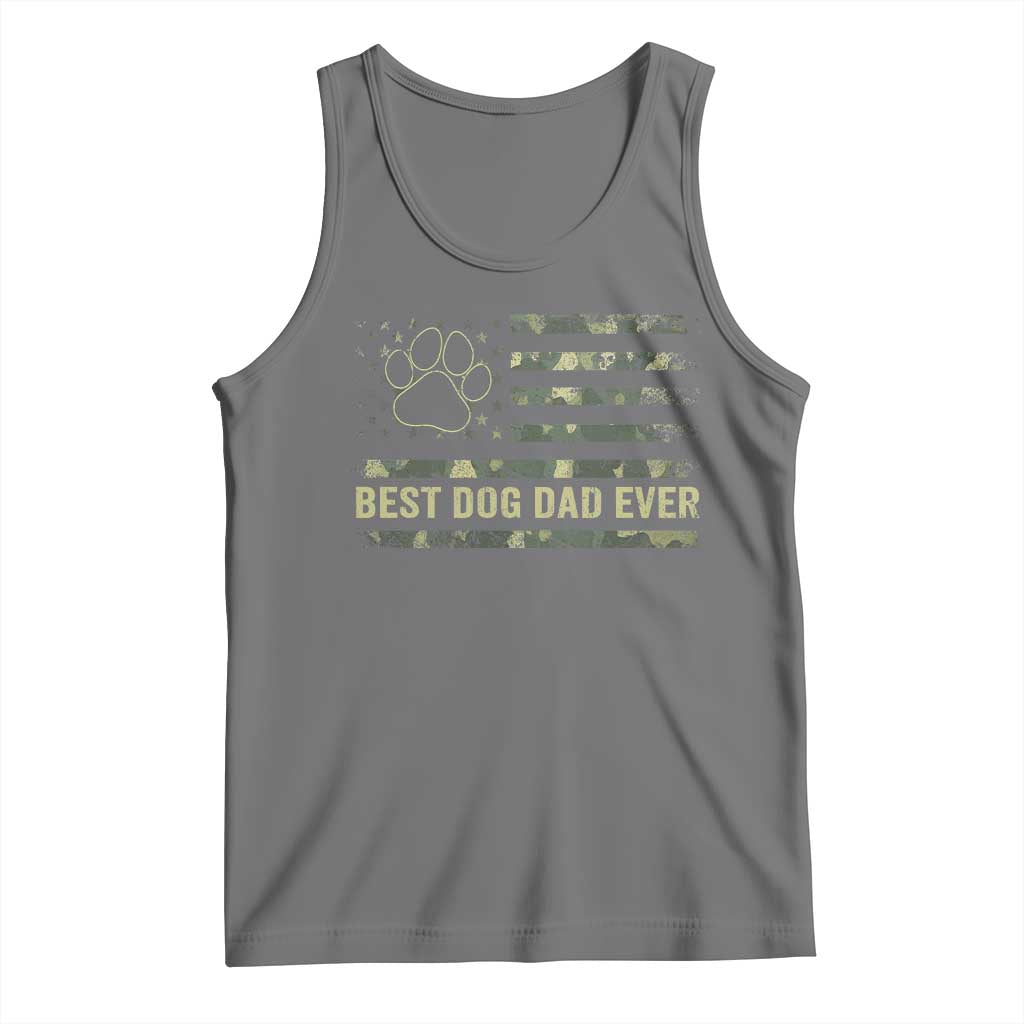 Best Dog Dad Ever Tank Top Camo American Flag USA Fathers Day Gift for Dog Lovers TS10 Black Heather Print Your Wear