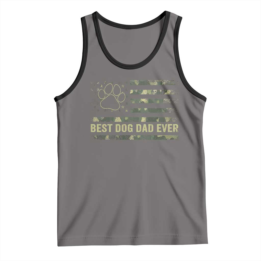 Best Dog Dad Ever Tank Top Camo American Flag USA Fathers Day Gift for Dog Lovers TS10 Deep Heather Black Print Your Wear