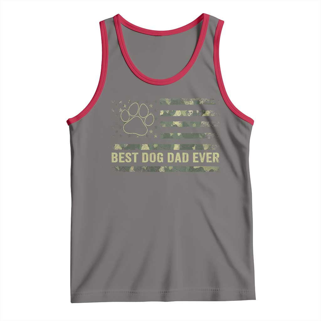 Best Dog Dad Ever Tank Top Camo American Flag USA Fathers Day Gift for Dog Lovers TS10 Deep Heather Red Print Your Wear