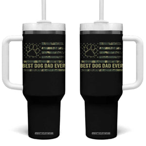 Best Dog Dad Ever Tumbler With Handle Camo American Flag USA Fathers Day Gift for Dog Lovers TS10 One Size: 40 oz Black Print Your Wear