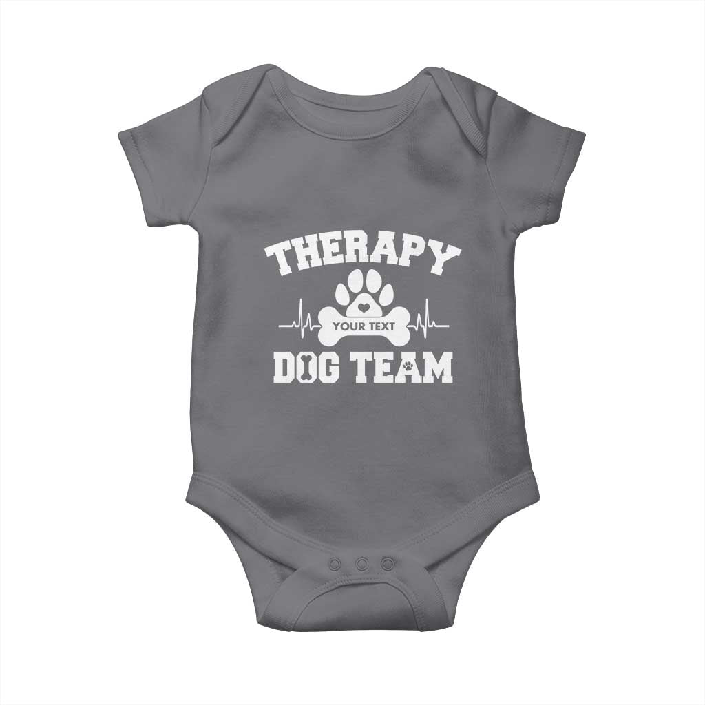 Personalized Therapy Dog Team Baby Onesie Custom Name TS10 Charcoal Print Your Wear