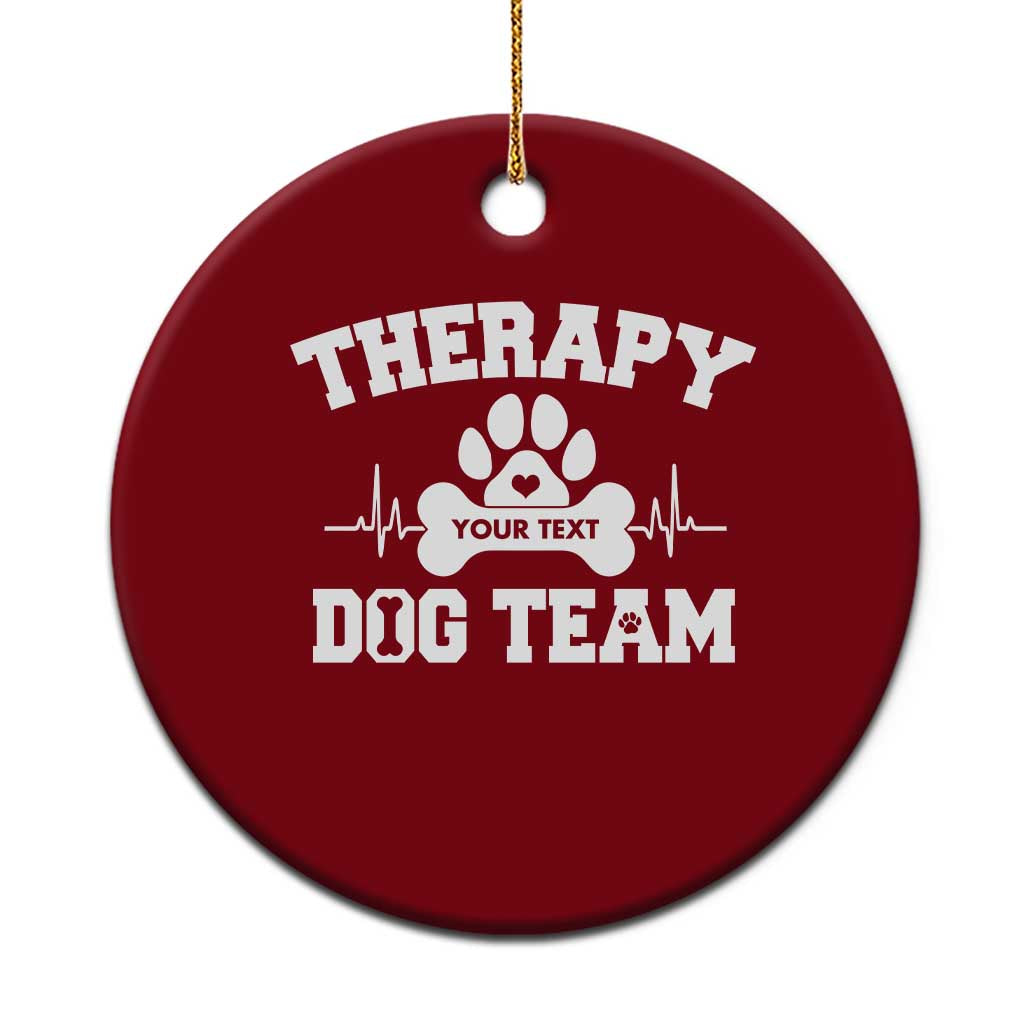 Personalized Therapy Dog Team Ceramic Ornament Custom Name TS10 1pc Red Print Your Wear