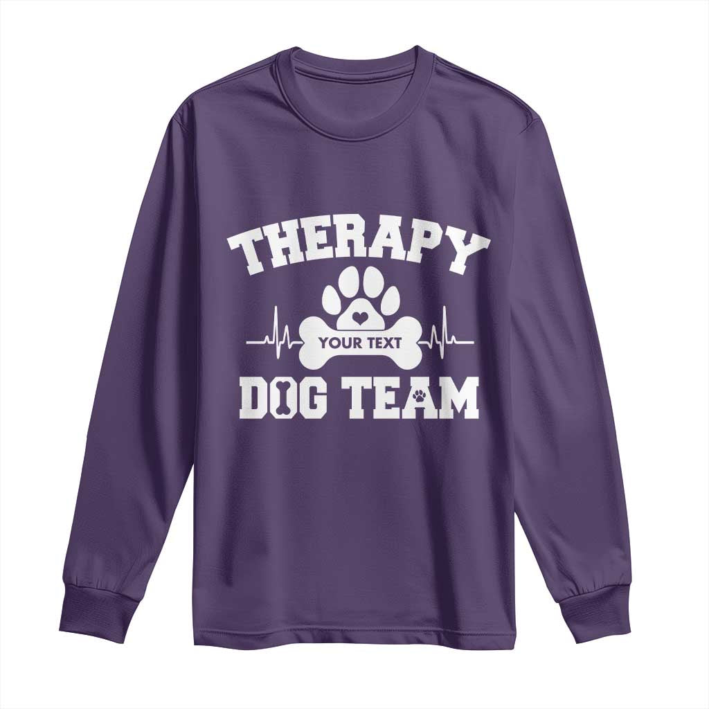 Personalized Therapy Dog Team Long Sleeve Shirt Custom Name TS10 Purple Print Your Wear
