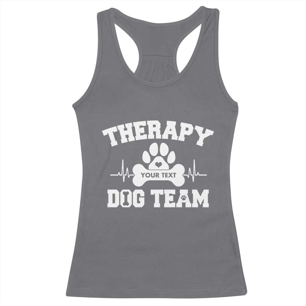 Personalized Therapy Dog Team Racerback Tank Top Custom Name TS10 Charcoal Print Your Wear